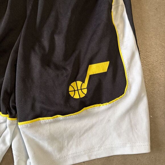 NBA Utah Jazz Icon Edition Black Yellow Basketball Shorts Small Streetwear - Picture 2 of 8
